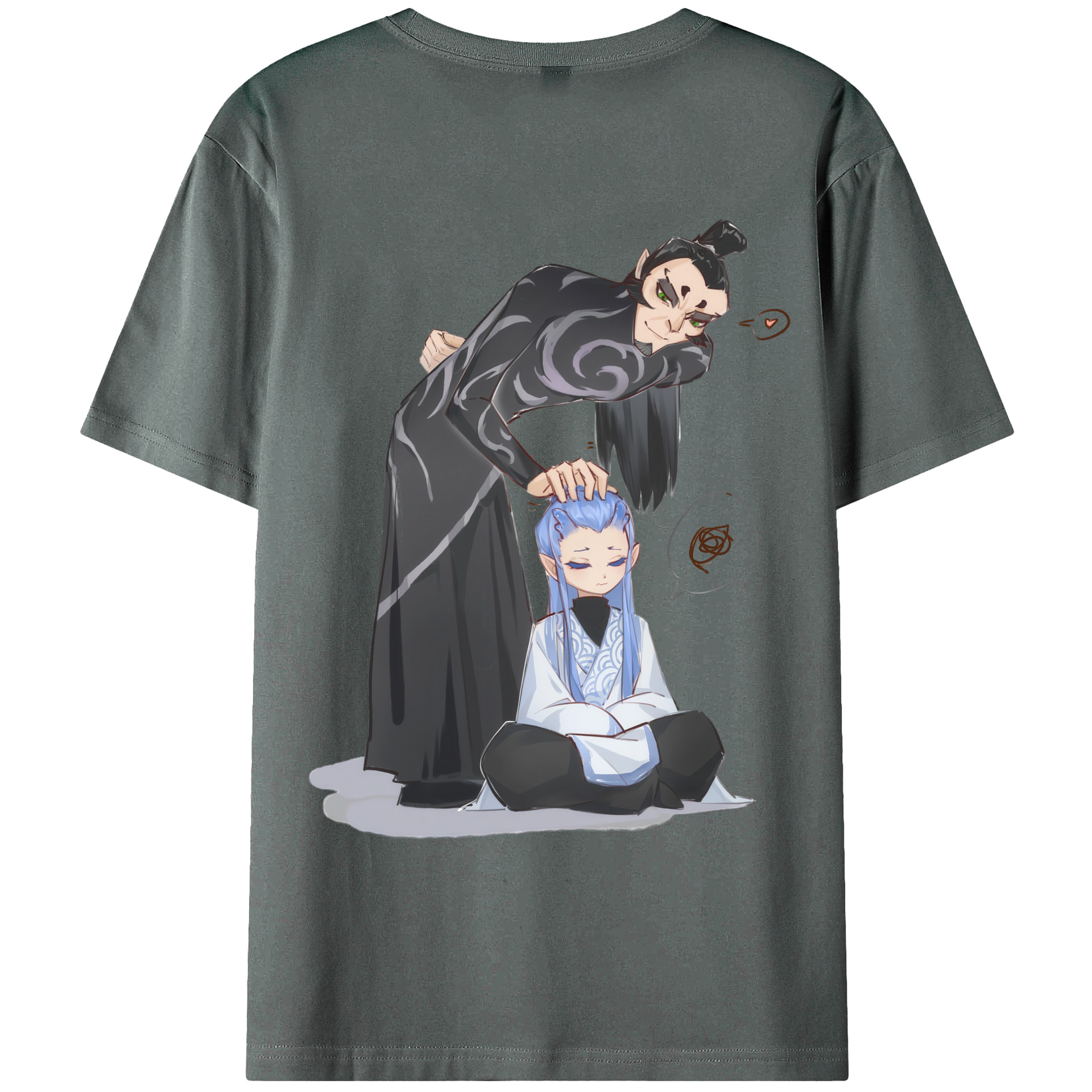 （画像用） Ne Zha 2 ナタ 魔童の大暴れ 綿100％ メンズ半袖Tシャツ（バックプリント） 通気性
